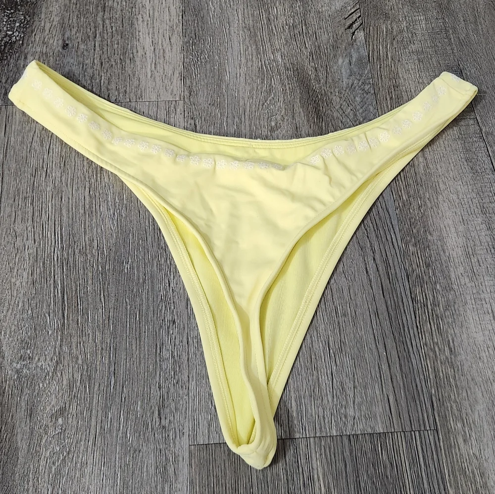 New!Pink x Frankies Bikini Popcorn Yellow Thong Rosemary Itsy‎ Bikini Bottoms
